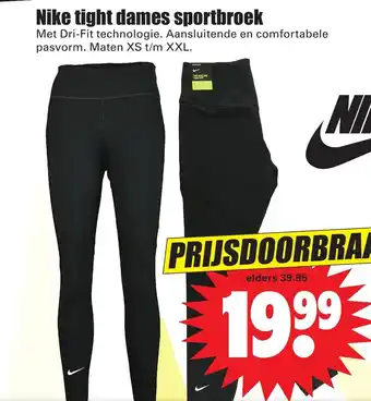 Dirk Nike tight dames sportbroek aanbieding