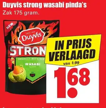 Dirk Duyvis strong wasabi pinda's 175g aanbieding