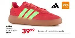 Scapino Adidas Barreda Decode suède dames sneakers rood groen aanbieding
