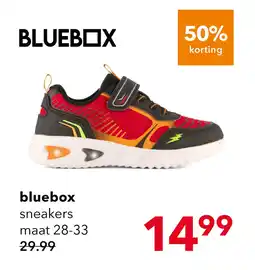 Scapino Blue Box jongens sneakers met lichtjes rood zwart aanbieding