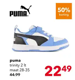 Scapino Puma Rebound V6 Low kinder sneakers blauw wit aanbieding