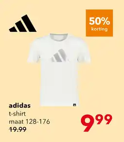 Scapino Adidas JG Glam meisjes T-shirt wit aanbieding