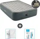 Bol.com Intex Luchtbed - 2-Persoons - 152 x 203 x 46 cm - Grijs - Inclusief pomp - Hoeslaken en Reparatieset aanbieding