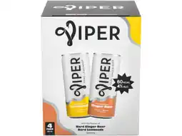 Hoogvliet Viper Hard seltzer ginger en lemonade aanbieding