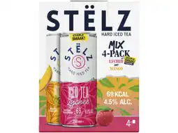 Hoogvliet Stelz Hard iced tea mango & lychee aanbieding