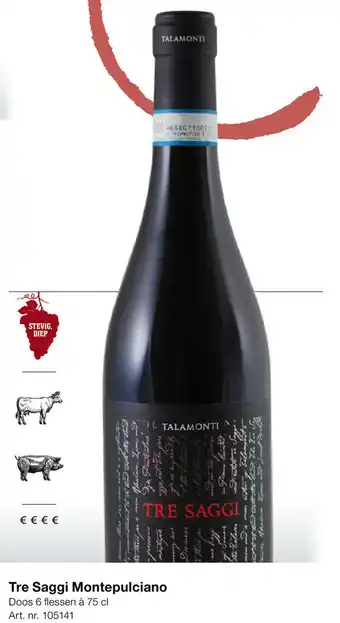 Bidfood Tre saggi montepulciano 75cl aanbieding