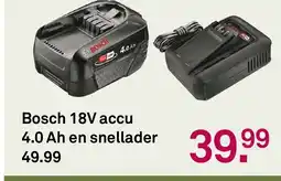 Karwei Bosch 18V accu 4,0 Ah en snellader aanbieding