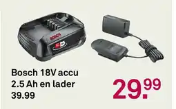 Karwei Bosch 18V accu 2,5 Ah en lader aanbieding