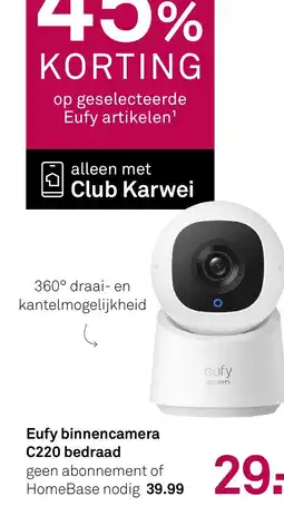 Karwei Eufy binnencamera C220 bedraad aanbieding