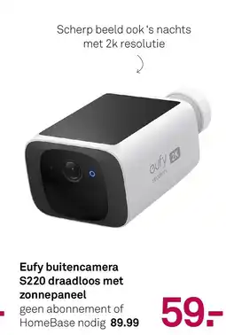 Karwei Eufy buitencamera S220 draadloos met zonnepaneel aanbieding