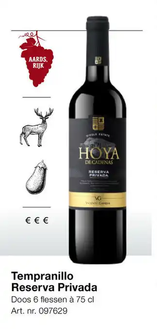 Bidfood Tempranillo reserva privada 75cl aanbieding