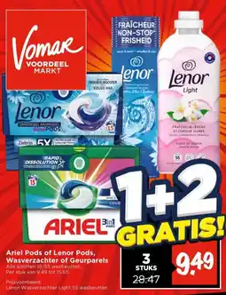 Vomar Voordeelmarkt Ariel Pods of Lenor Pods, Wasverzachter of Geurparels aanbieding