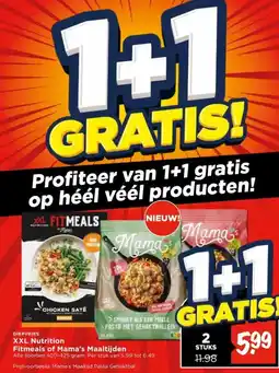 Vomar Voordeelmarkt XXL Nutrition Fitmeals of Mama's Maaltijden aanbieding