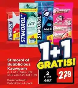 Vomar Voordeelmarkt Stimorol of Bubblicious Kauwgom aanbieding