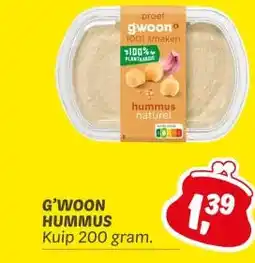 Dekamarkt G'WOON HUMMUS aanbieding