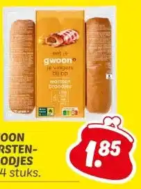 Dekamarkt G'WOON WORSTEN- BROODJES aanbieding