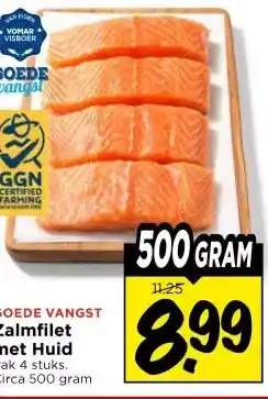 Vomar Voordeelmarkt GOEDE VANGST Zalmfilet met Huid aanbieding