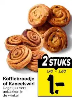 Vomar Voordeelmarkt Koffiebroodje of Kaneelswirl aanbieding