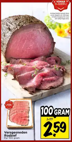 Vomar Voordeelmarkt Versgesneden Rosbief aanbieding
