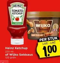Vomar Voordeelmarkt Heinz Ketchup , of Wijko Satésaus aanbieding