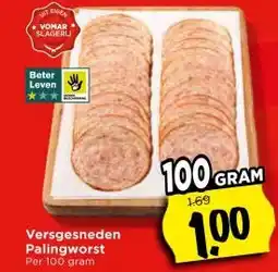 Vomar Voordeelmarkt Versgesneden Palingworst aanbieding