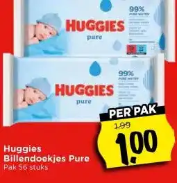 Vomar Voordeelmarkt Huggies Billendoekjes Pure aanbieding