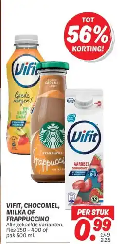 Dekamarkt VIFIT, CHOCOMEL, MILKA OF FRAPPUCCINO aanbieding