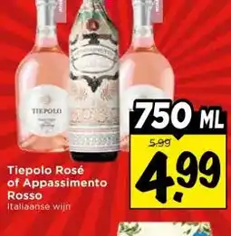 Vomar Voordeelmarkt Tiepolo Rosé of Appassimento Rosso aanbieding