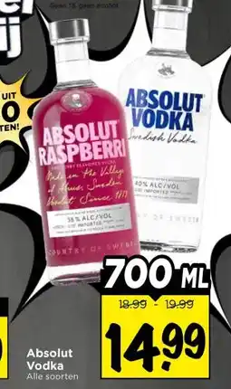 Vomar Voordeelmarkt Absolut Vodka aanbieding