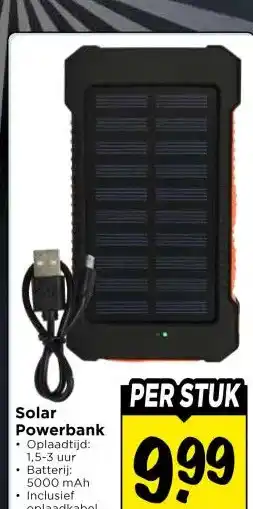 Vomar Voordeelmarkt Solar Powerbank aanbieding