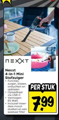 Vomar Voordeelmarkt NEXXT Nexxt 4-in-1 Mini Stofzuiger aanbieding