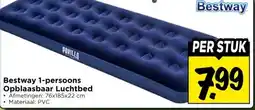 Vomar Voordeelmarkt Bestway 1-persoons Opblaasbaar Luchtbed aanbieding