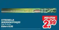 Dekamarkt CITRONELLA WIEROOKSTOKJES aanbieding