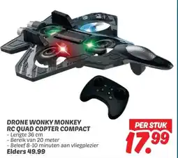 Dekamarkt DRONE WONKY MONKEY RC QUAD COPTER COMPACT aanbieding