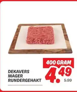 Dekamarkt DEKAVERS MAGER RUNDERGEHAKT aanbieding