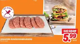 Dekamarkt DEKAVERS RUNDERHAMBURGERS aanbieding
