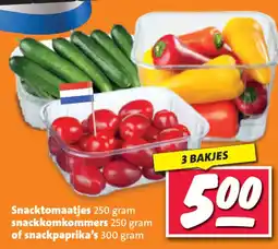 Nettorama Snacktomaatjes snackkomkommers of snackpaprika's aanbieding