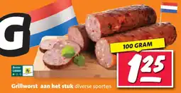 Nettorama Grillworst aan het stuk aanbieding