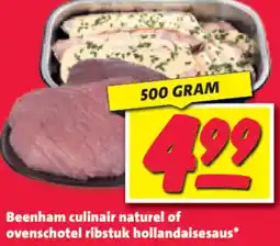 Nettorama Beenham culinair naturel of ovenschotel ribstuk hollandaisesaus aanbieding