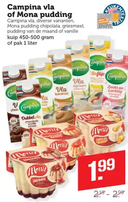 Coop Campina vla of Mona pudding aanbieding