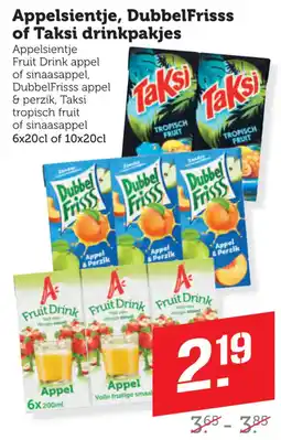 Coop Appelsientje, DubbelFrisss of Taksi drinkpakjes aanbieding