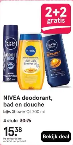 Etos NIVEA deodorant, bad en douche aanbieding
