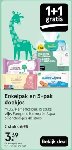 Etos Enkelpak en 3 pak doekjes aanbieding