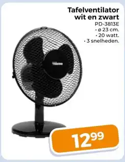 Trekpleister Tafelventilator wit en zwart aanbieding