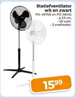 Trekpleister Statiefventilator wit en zwart aanbieding