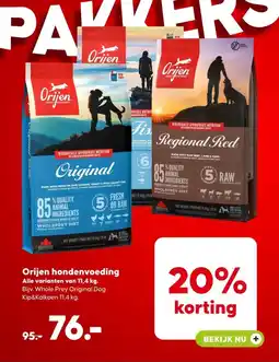 Pets Place Orijen hondenvoeding aanbieding