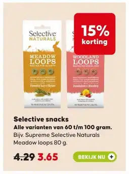 Pets Place Selective snacks Alle varianten van 60 t/m 100 gram. aanbieding