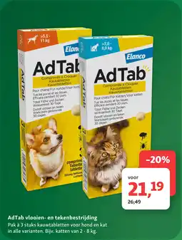 Maxi Zoo AdTab vlooien- en tekenbestrijding aanbieding