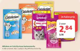 Maxi Zoo Whiskas en Catisfactions kattensnacks aanbieding