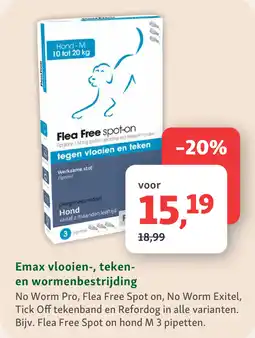 Maxi Zoo Emax vlooien-, teken- en wormenbestrijding aanbieding